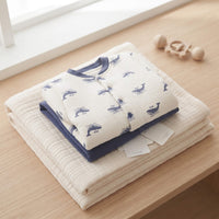 Baby Padded Jacket & Pants Set - Navy Whale Print