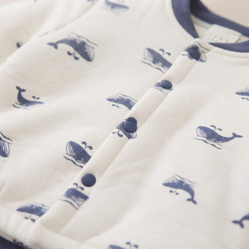 Baby Padded Jacket & Pants Set - Navy Whale Print