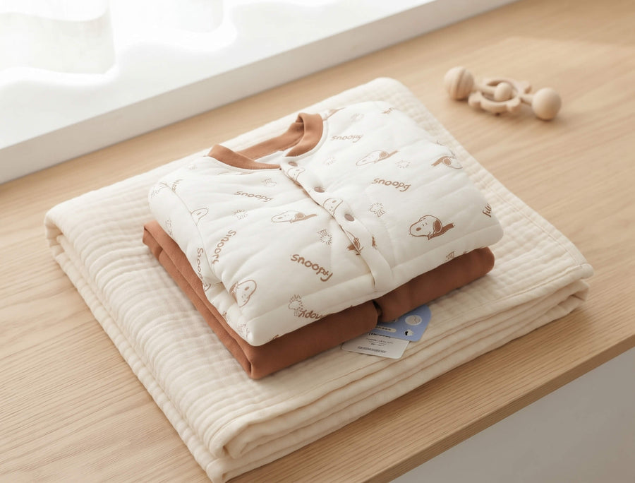 Baby Quilted Jacket & Pants Set - Brown Puppy Print