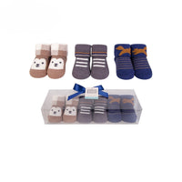 Hudson Baby 3-Pair Socks Gift Set for Newborns (0-9 Months)
